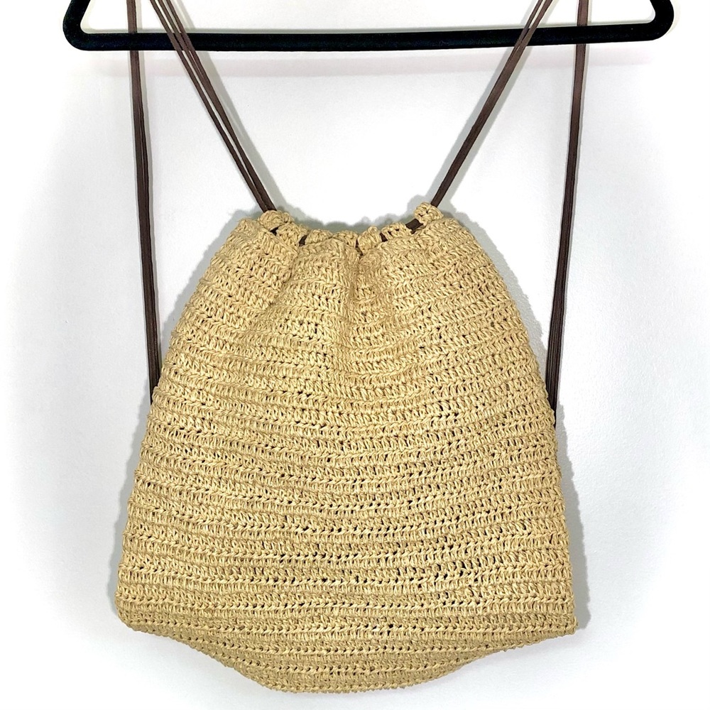 Old Navy Sling Backpack with Wood Beads